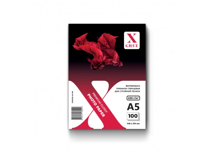 53W230-A5-100 Фотобумага для струйной печати X-GREE Глянцевая Premium A5*148x210мм/100л/230г NEW (40)